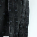MCM Vicetos Logogram Studs Backpack PVC Black Silver Auth yk14954-8