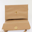 CHANEL Turn Lock Shoulder Bag Caviar Skin Beige Gold CC Auth yk14960V-18