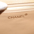 CHANEL Turn Lock Shoulder Bag Caviar Skin Beige Gold CC Auth yk14960V-19