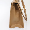 CHANEL Turn Lock Shoulder Bag Caviar Skin Beige Gold CC Auth yk14960V-4