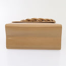 CHANEL Turn Lock Shoulder Bag Caviar Skin Beige Gold CC Auth yk14960A-5