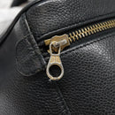 CHANEL COCO Mark vanity Pouch Calf Skin Black Gold CC Auth yk14976-17