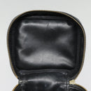 CHANEL COCO Mark vanity Pouch Calf Skin Black Gold CC Auth yk14976-18