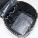 CHANEL COCO Mark vanity Pouch Calf Skin Black Gold CC Auth yk14976-12