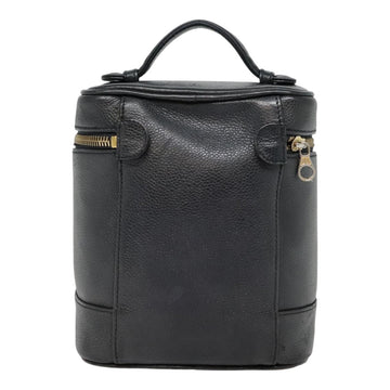 CHANEL COCO Mark vanity Pouch Calf Skin Black Gold CC Auth yk14976 - 0