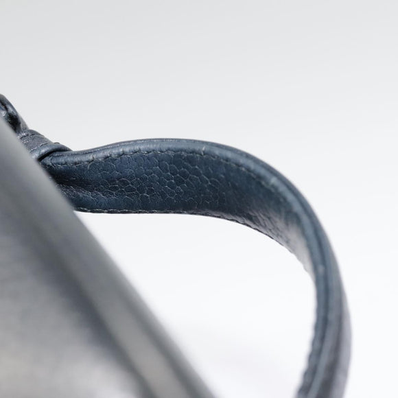 CHANEL COCO Mark vanity Pouch Calf Skin Black Gold CC Auth yk14976