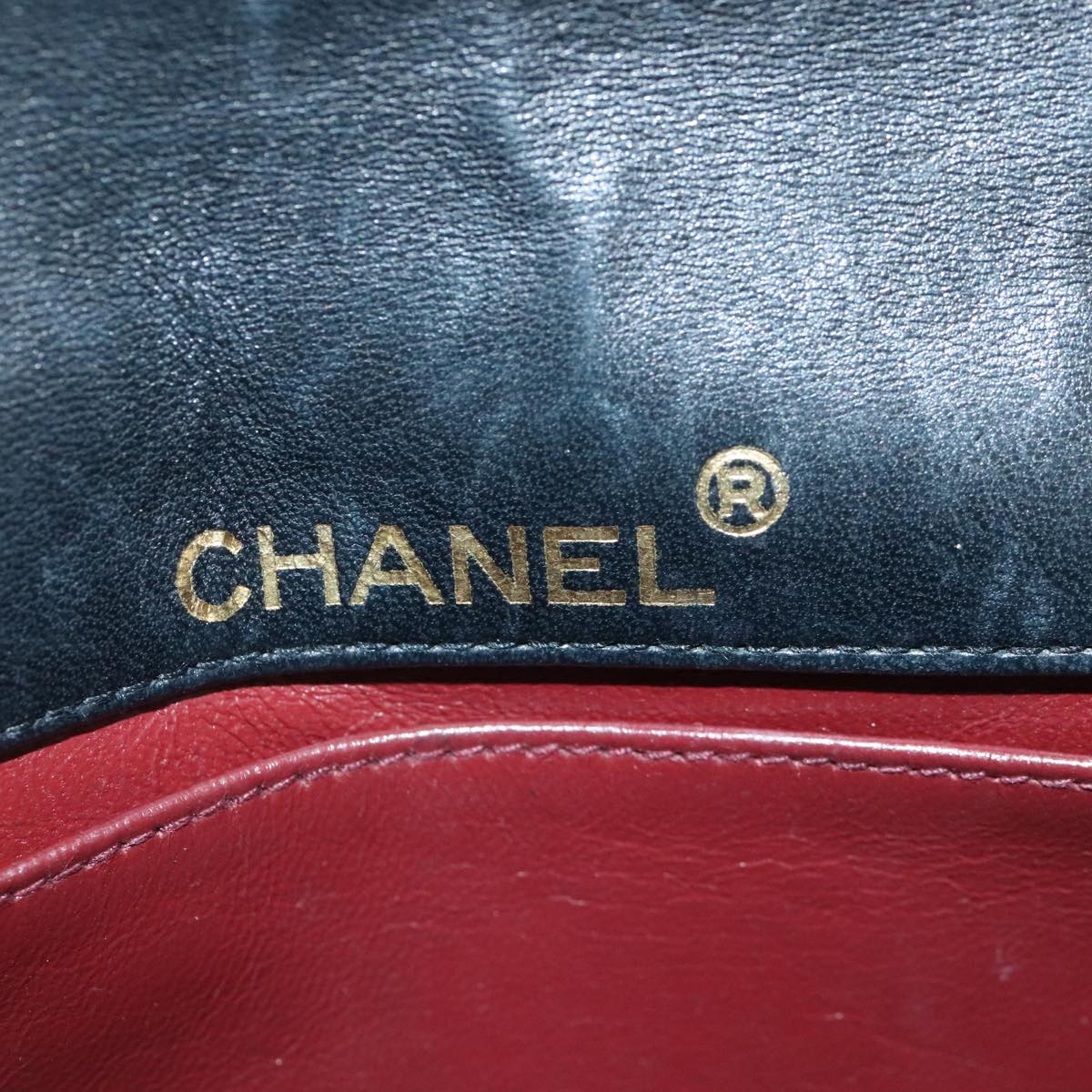 CHANEL Matelasse COCO Mark Chain Stone Bag Lamb Skin Black CC Auth yk15007A