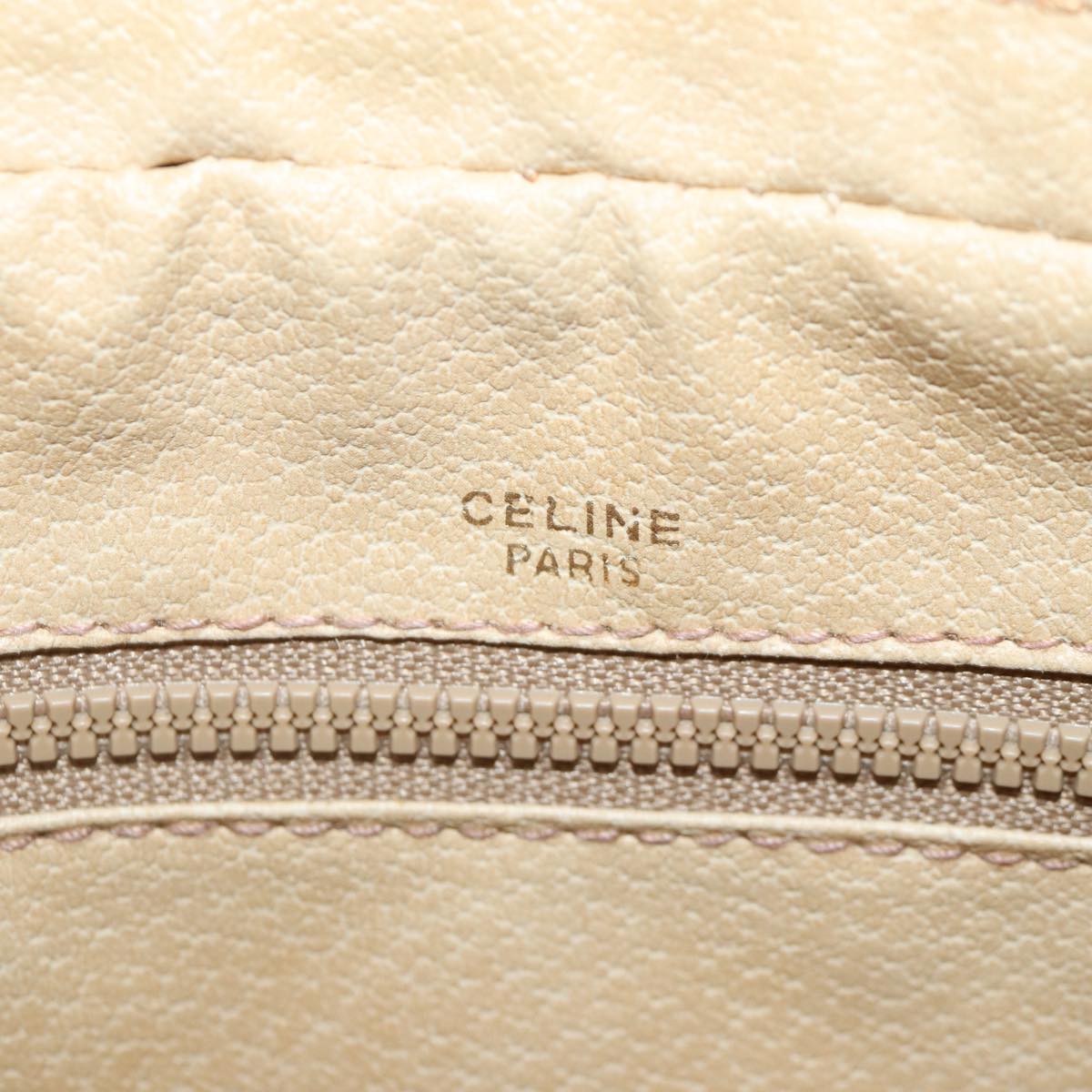 CELINE Macadam Canvas Clutch Bag PVC Leather Brown Gold Auth yk15008