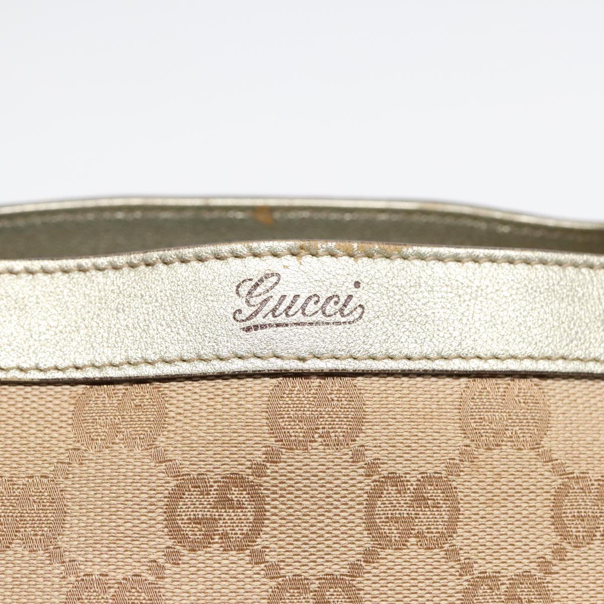 GUCCI GG Canvas Abbey Tote Bag Beige Gold 170004 Auth yk15021