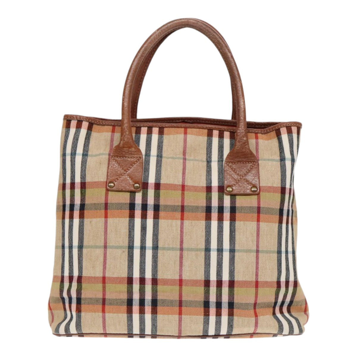 BURBERRY Nova Check Hand Bag Canvas Beige Auth yk15026 - 0