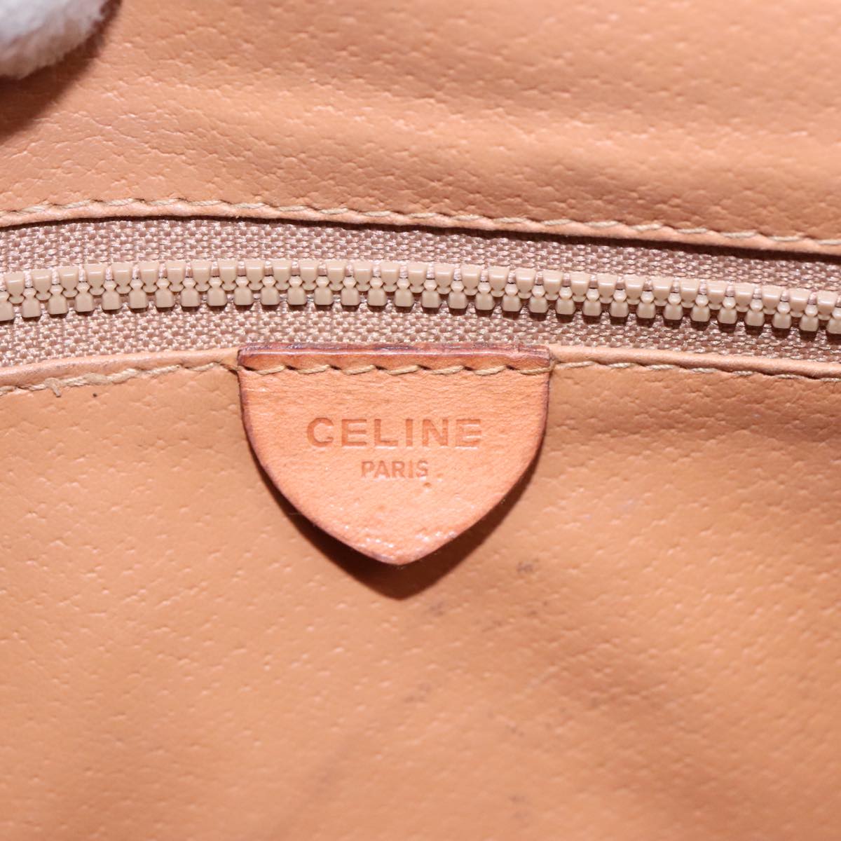 CELINE Macadam Canvas Shoulder Bag PVC Leather Brown Gold Auth yk15029