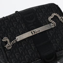 Christian Dior Trotter Canvas Vanity Chain Pouch Black Silver Auth yk15034-19