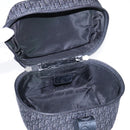 Christian Dior Trotter Canvas Vanity Chain Pouch Black Silver Auth yk15034-10