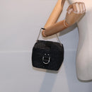 Christian Dior Trotter Canvas Vanity Chain Pouch Black Silver Auth yk15034-24