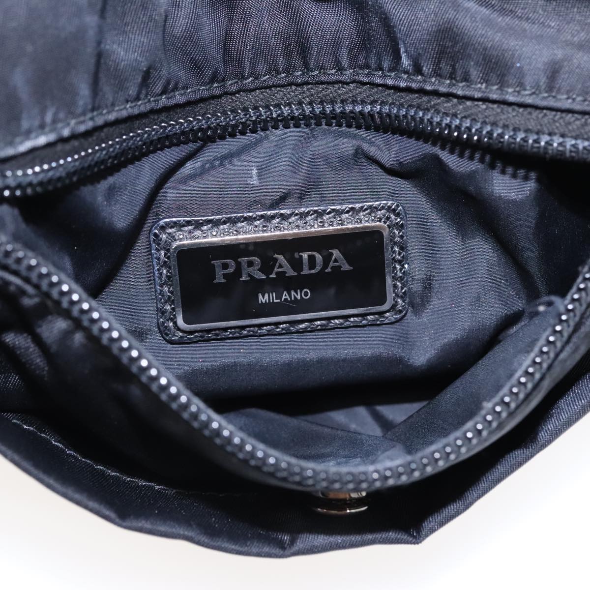 PRADA Shoulder Bag Nylon Black Silver Auth yk15056