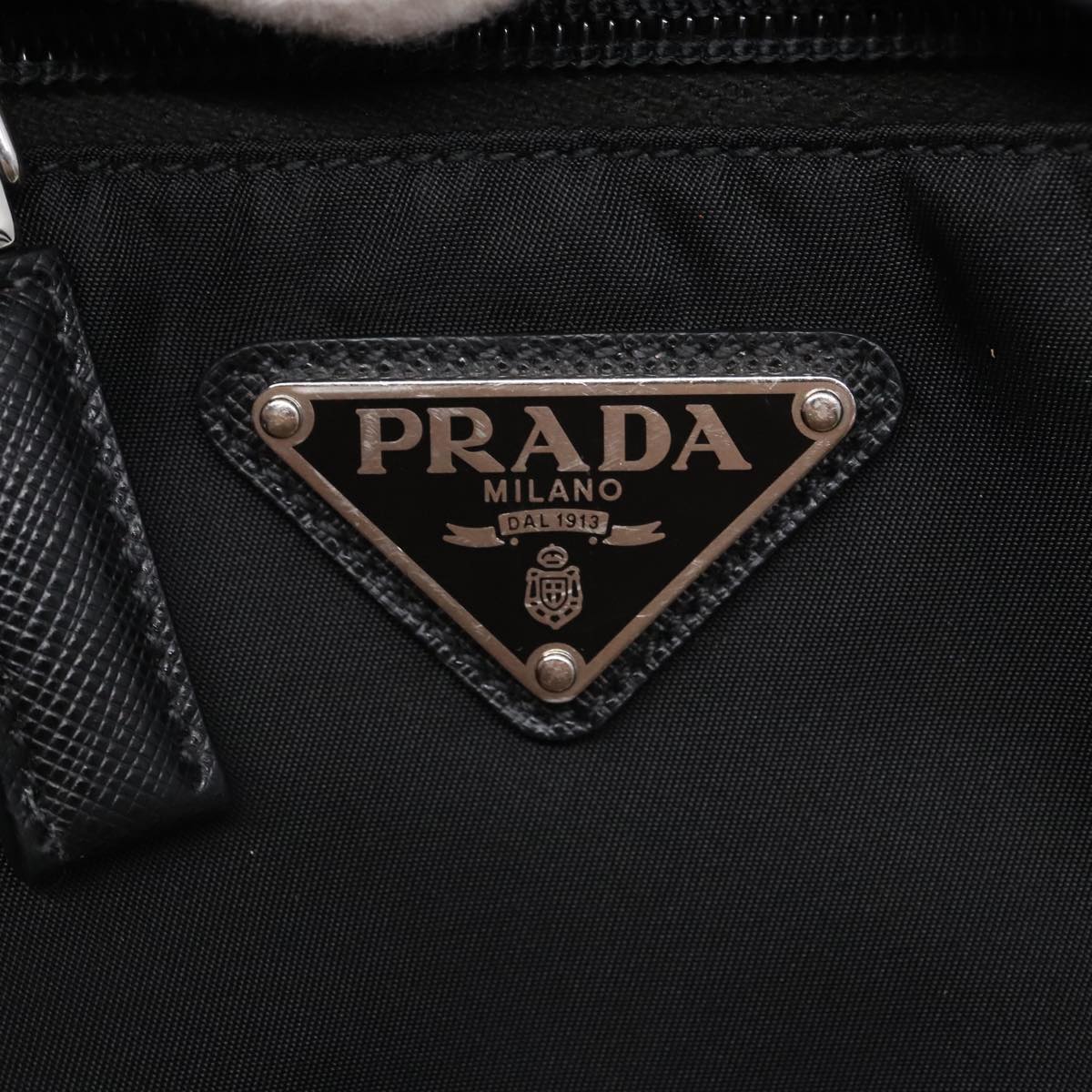 PRADA Shoulder Bag Nylon Black Silver Auth yk15056