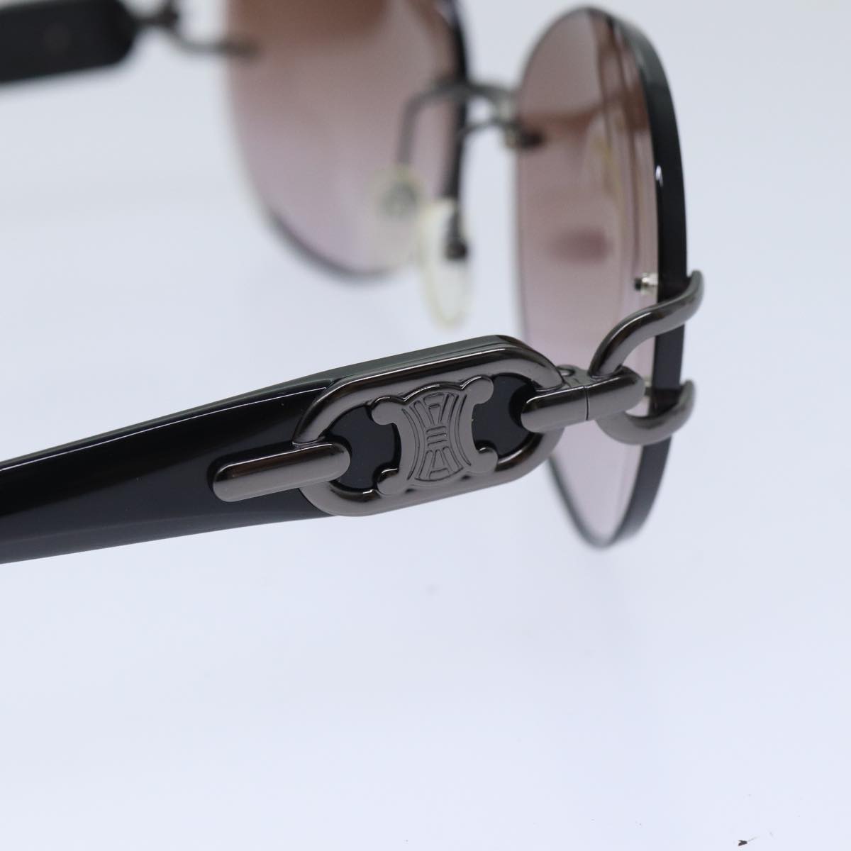 CELINE Sunglasses plastic Black Auth yk15063