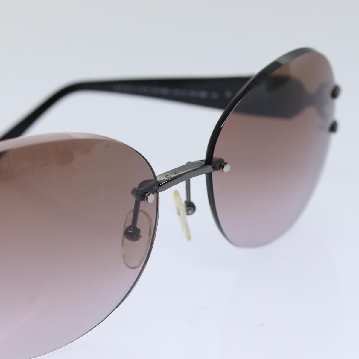 CELINE Sunglasses plastic Black Auth yk15063