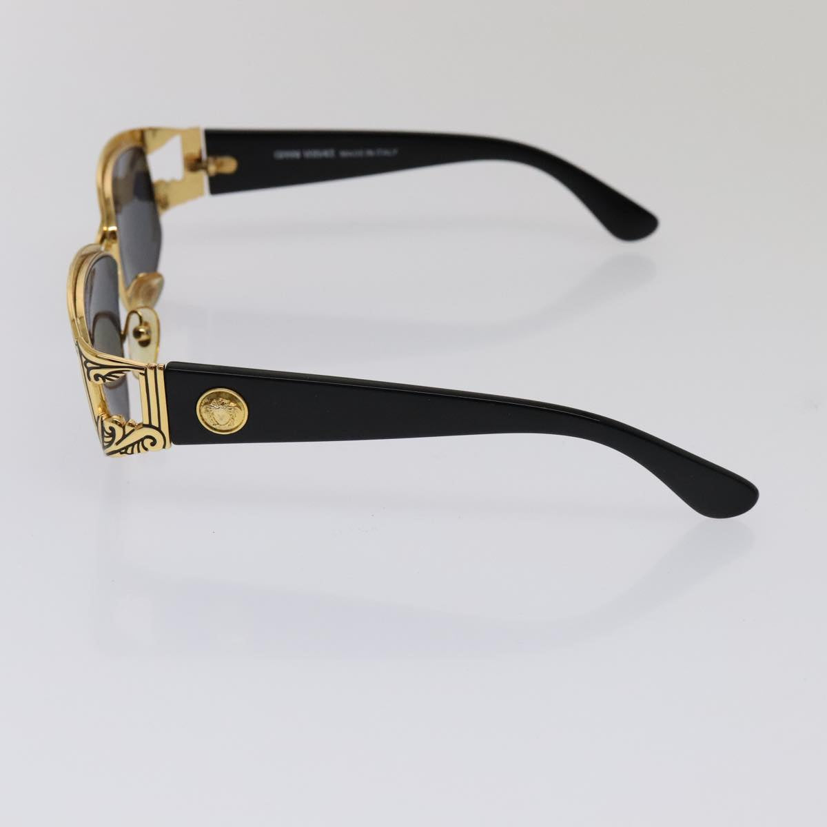 VERSACE Sunglasses metal Gold Auth yk15065