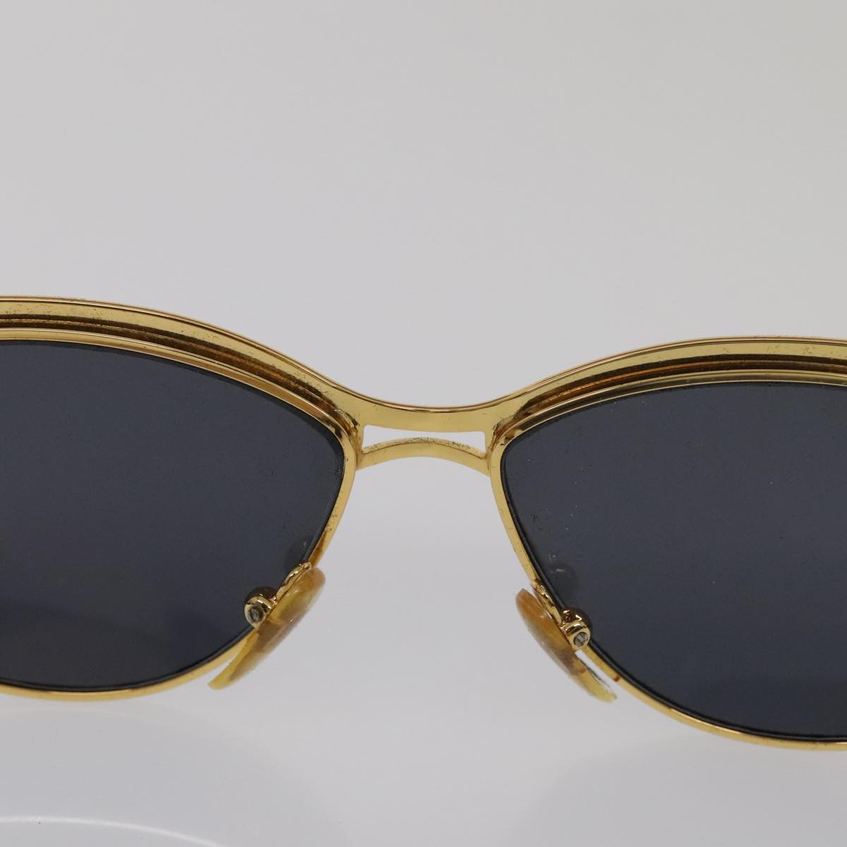 VERSACE Sunglasses metal Gold Auth yk15065