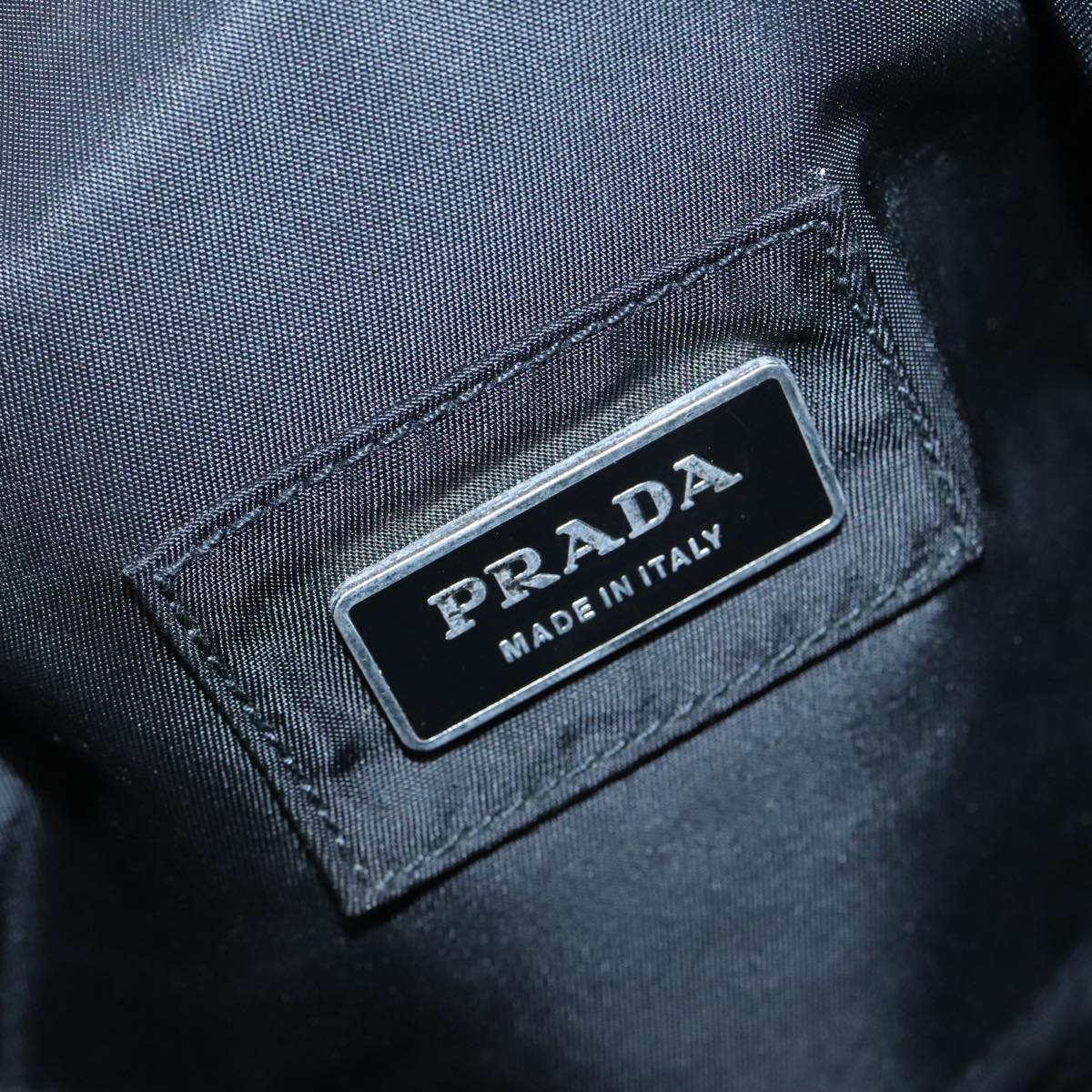 PRADA Waist bag Nylon Black Silver Auth yk15070