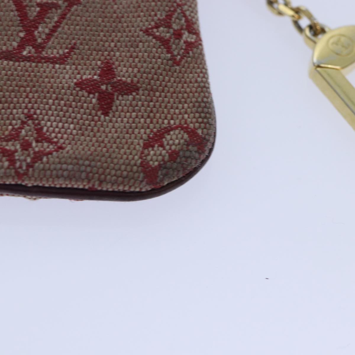 LOUIS VUITTON Monogram Mini Pochette Cles Coin Purse Red M92238 LV Auth yk15091