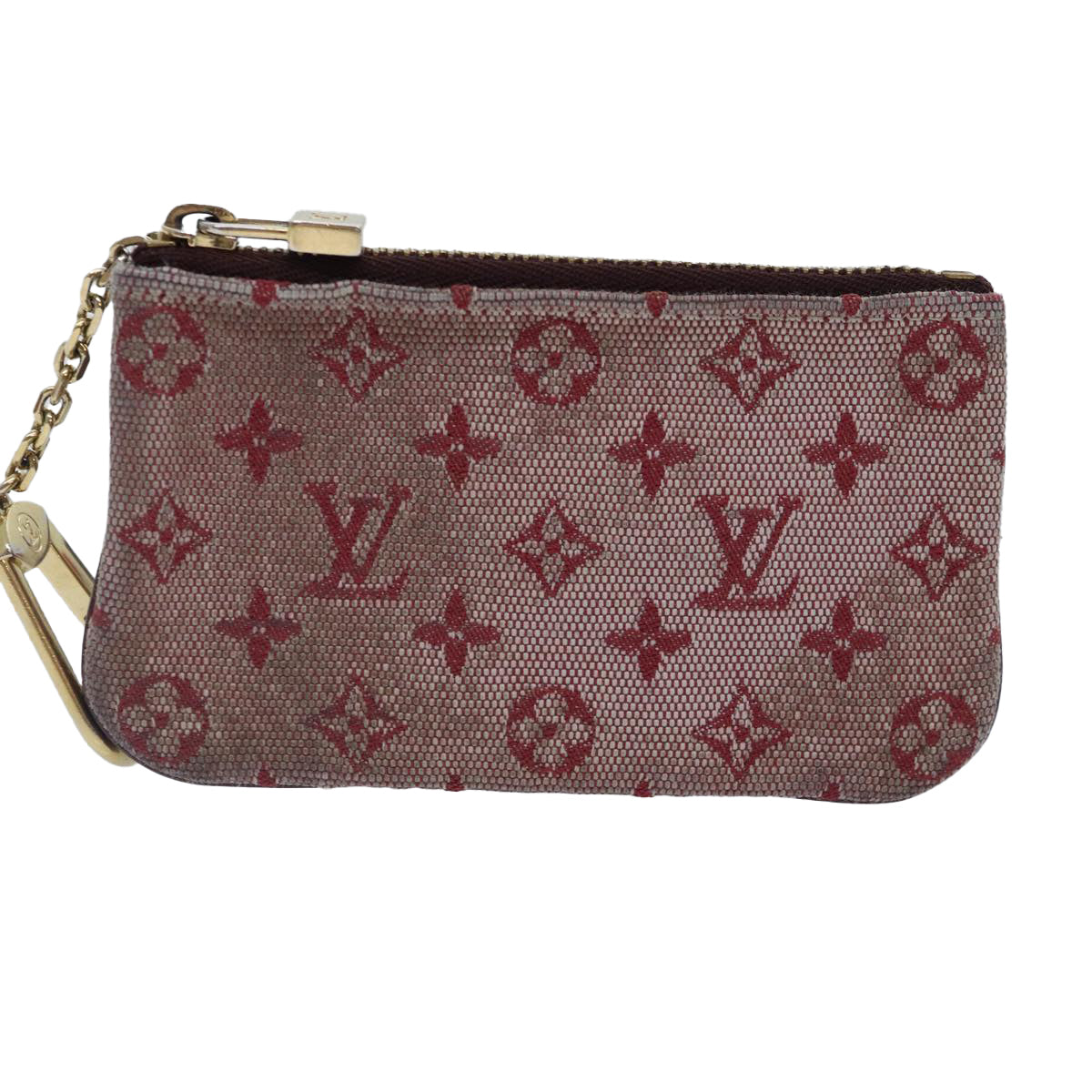 LOUIS VUITTON Monogram Mini Pochette Cles Coin Purse Red M92238 LV Auth yk15091