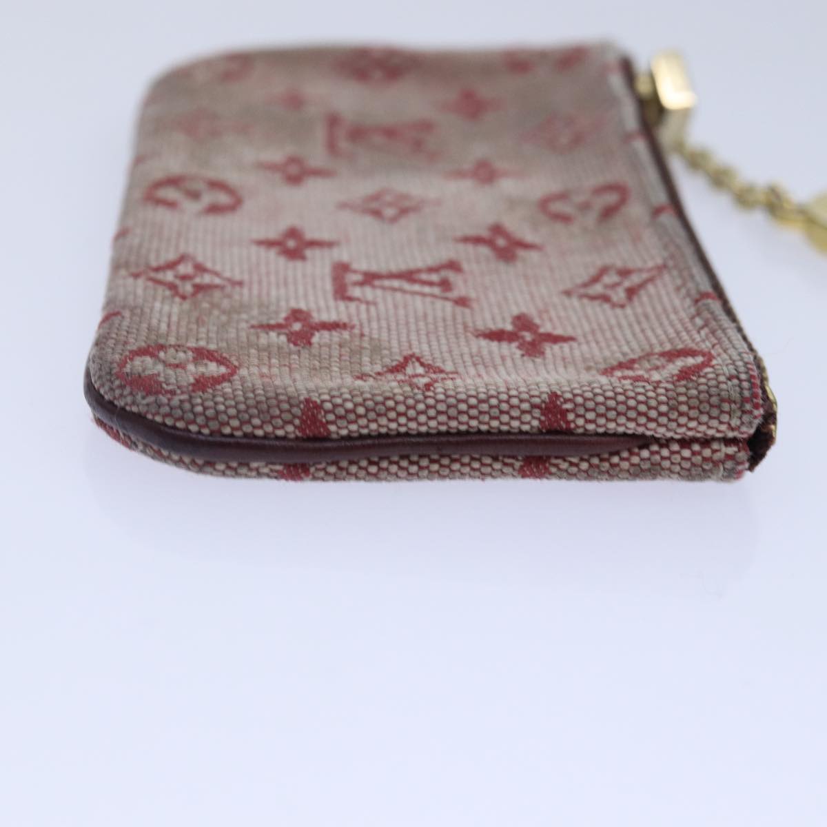 LOUIS VUITTON Monogram Mini Pochette Cles Coin Purse Red M92238 LV Auth yk15091