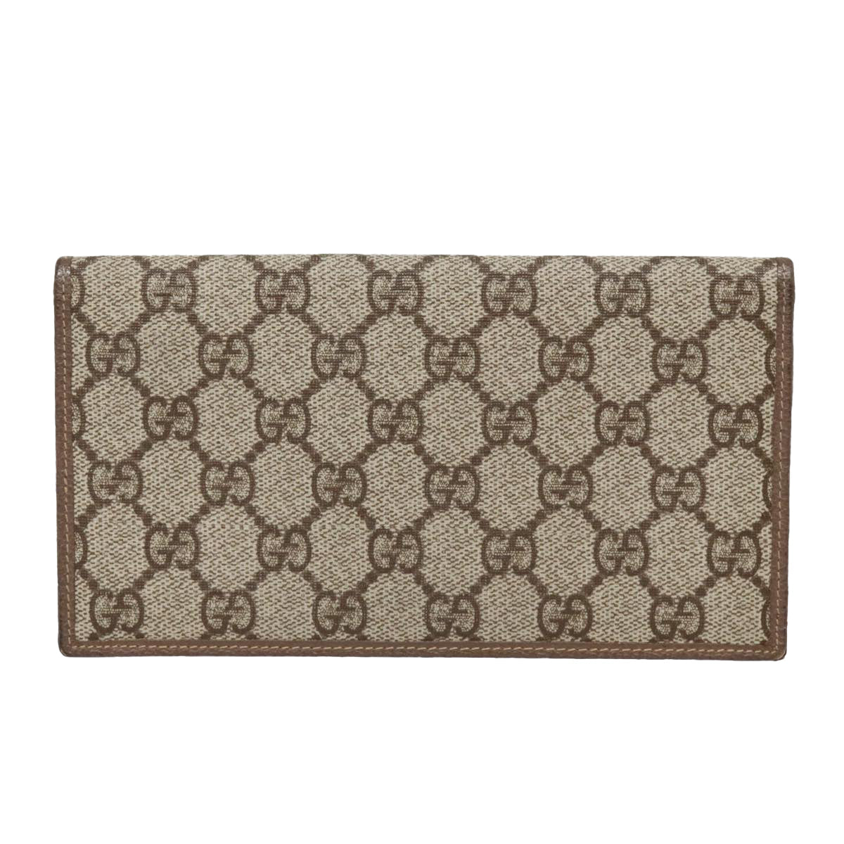 GUCCI GG Supreme Long Wallet PVC Leather Beige 034 416 Auth yk15092 - 0