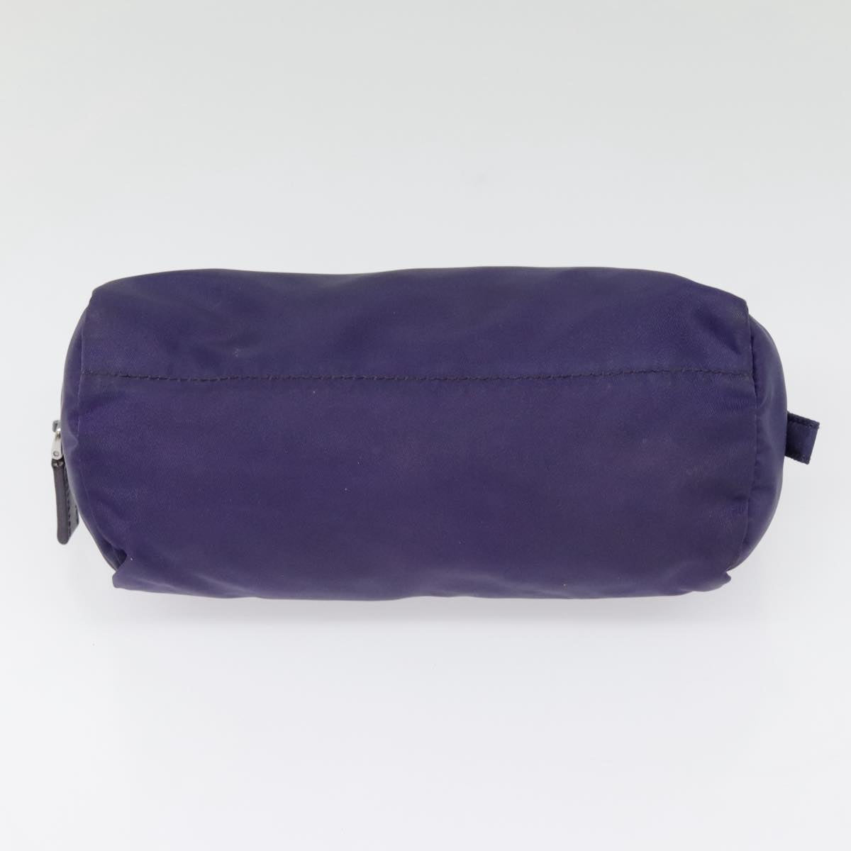 PRADA Pouch Nylon Purple Silver Auth yk15103