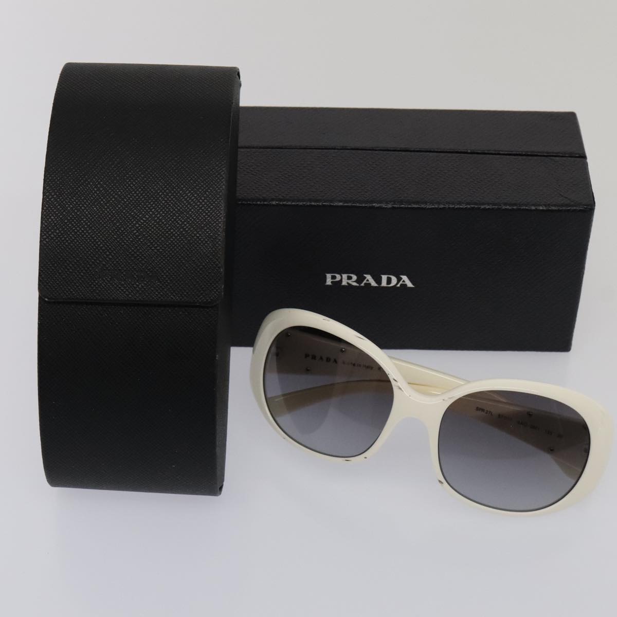 PRADA Sunglasses plastic White Auth yk15111