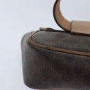 CELINE Macadam Canvas Waist bag PVC Leather Brown Gold Auth yk15121-9
