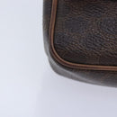 CELINE Macadam Canvas Waist bag PVC Leather Brown Gold Auth yk15121-15