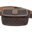 CELINE Macadam Canvas Waist bag PVC Leather Brown Gold Auth yk15121-13