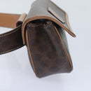 CELINE Macadam Canvas Waist bag PVC Leather Brown Gold Auth yk15121-3