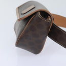 CELINE Macadam Canvas Waist bag PVC Leather Brown Gold Auth yk15121-4