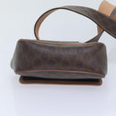 CELINE Macadam Canvas Waist bag PVC Leather Brown Gold Auth yk15121-5