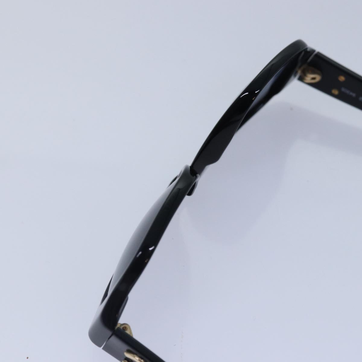 CHANEL Sunglasses plastic Black Gold CC Auth yk15124