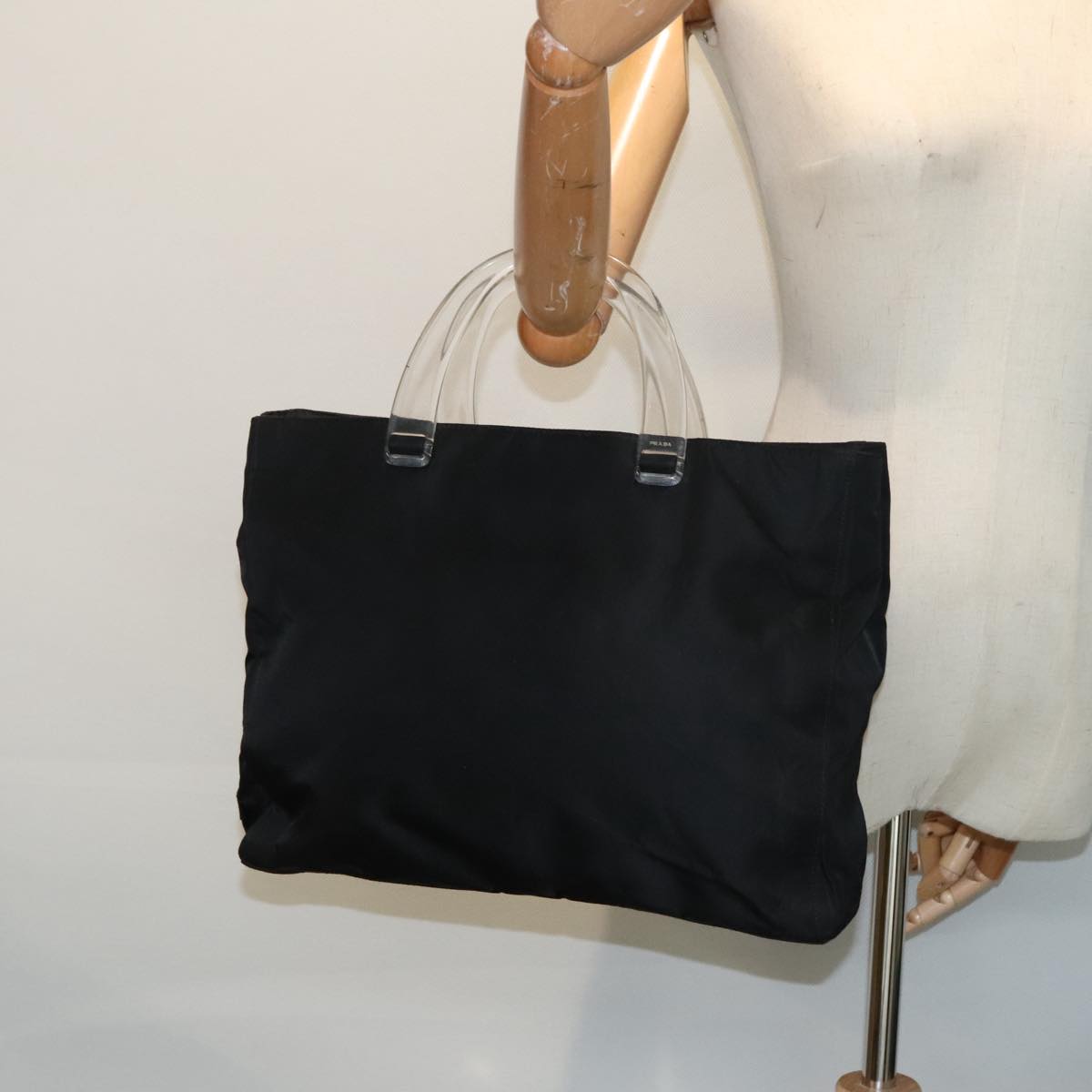 PRADA Hand Bag Nylon Black Auth yk15127