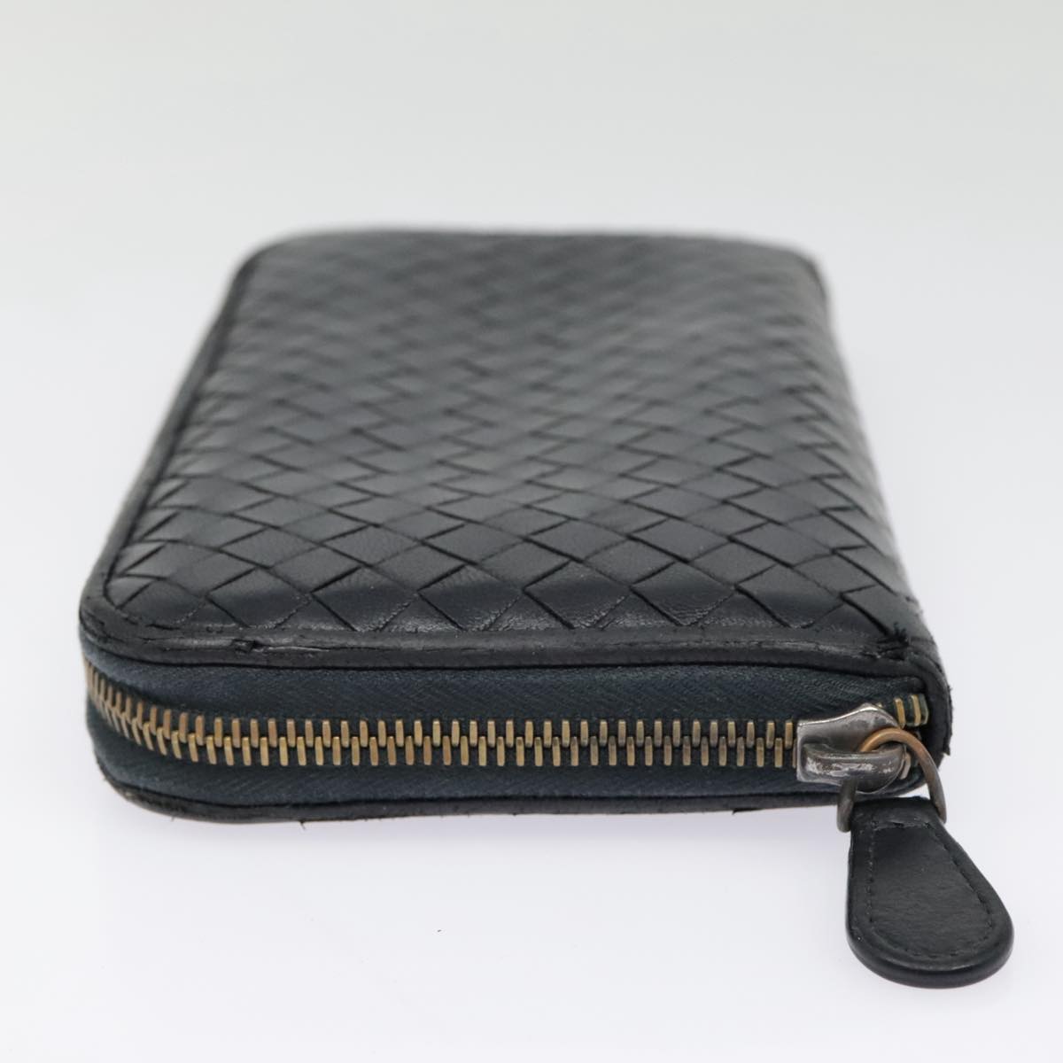 BOTTEGA VENETA INTRECCIATO Long Wallet Leather Black Auth yk15135