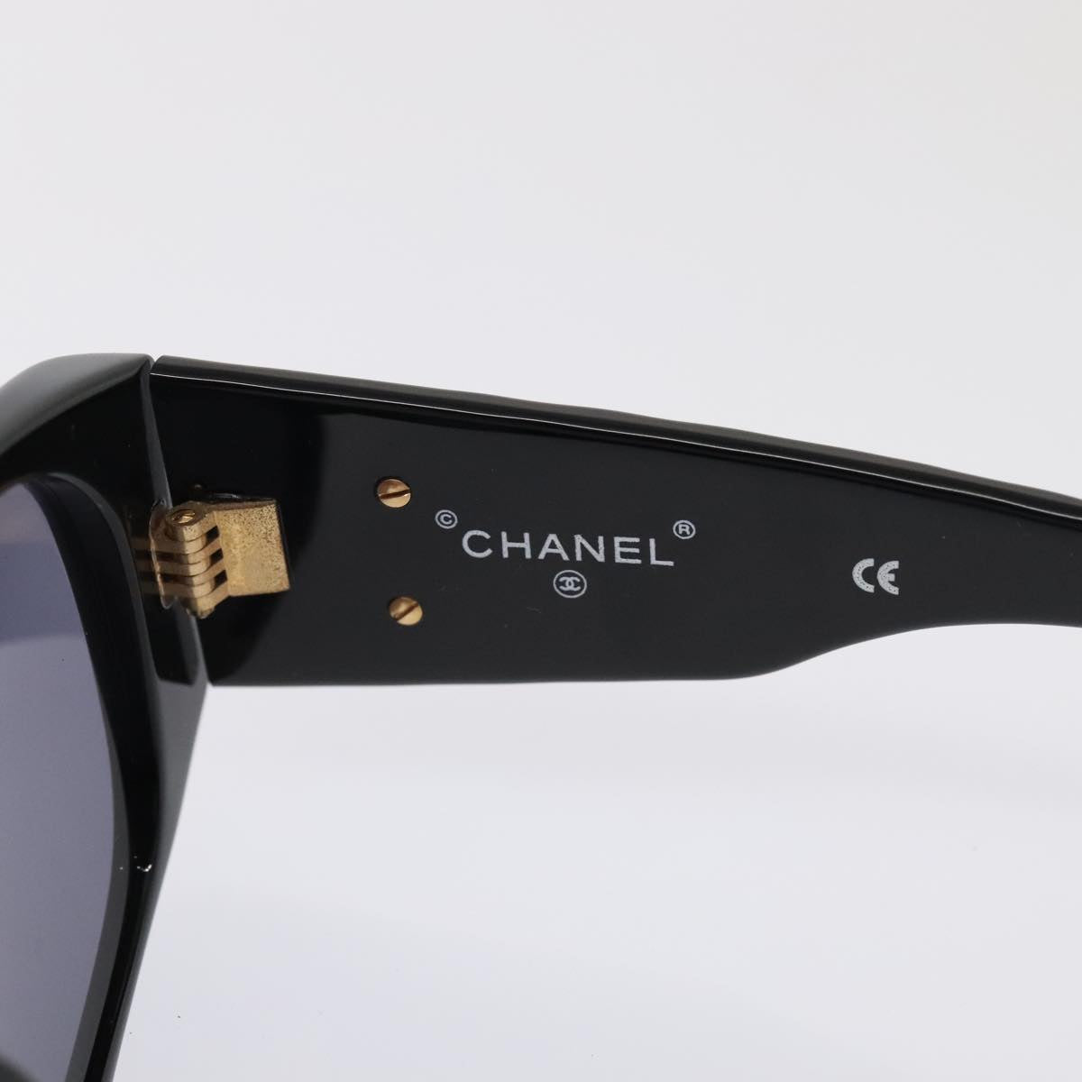 CHANEL Sunglasses plastic Black CC Auth yk15137