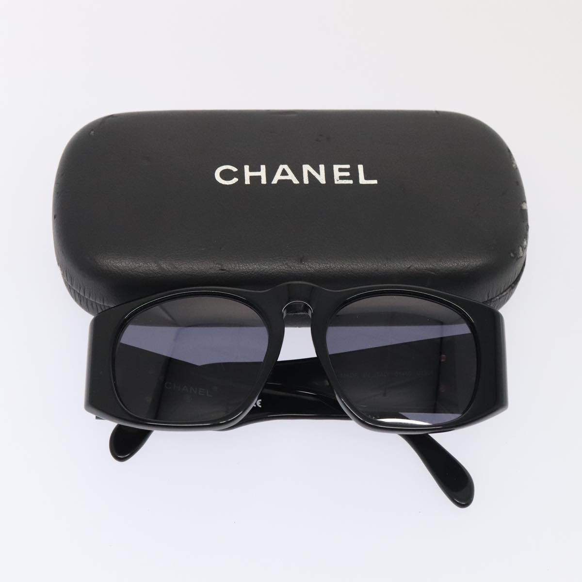 CHANEL Sunglasses plastic Black CC Auth yk15137