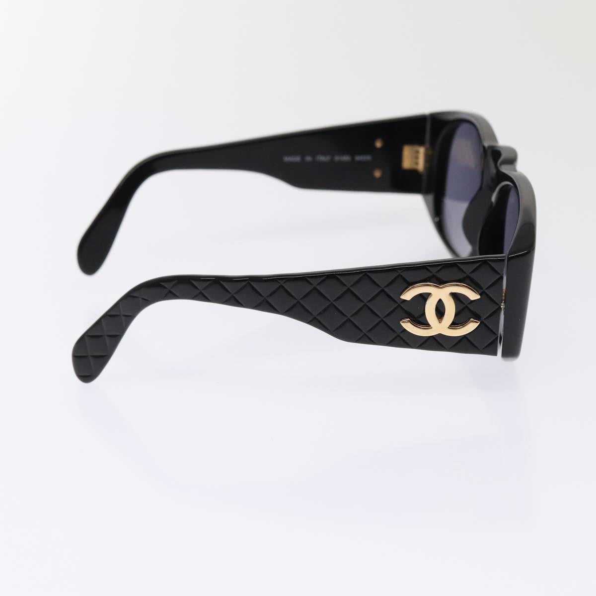 CHANEL Sunglasses plastic Black CC Auth yk15137