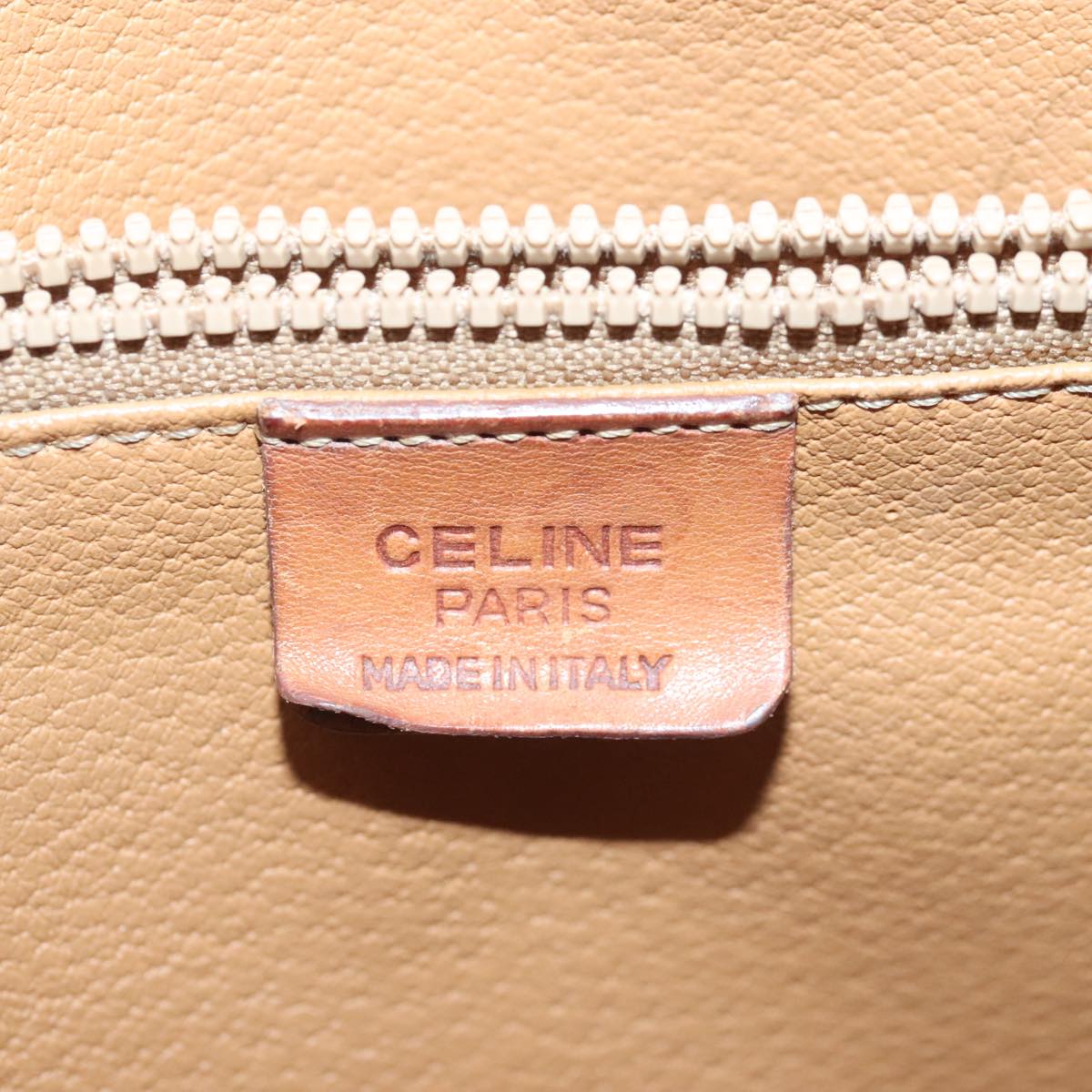 CELINE Macadam Canvas Tote Bag Coated Canvas Beige Auth yk15143