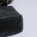 CHANEL Bicolore Chain Waist bag Leather Black Gold CC Auth yk15152-17