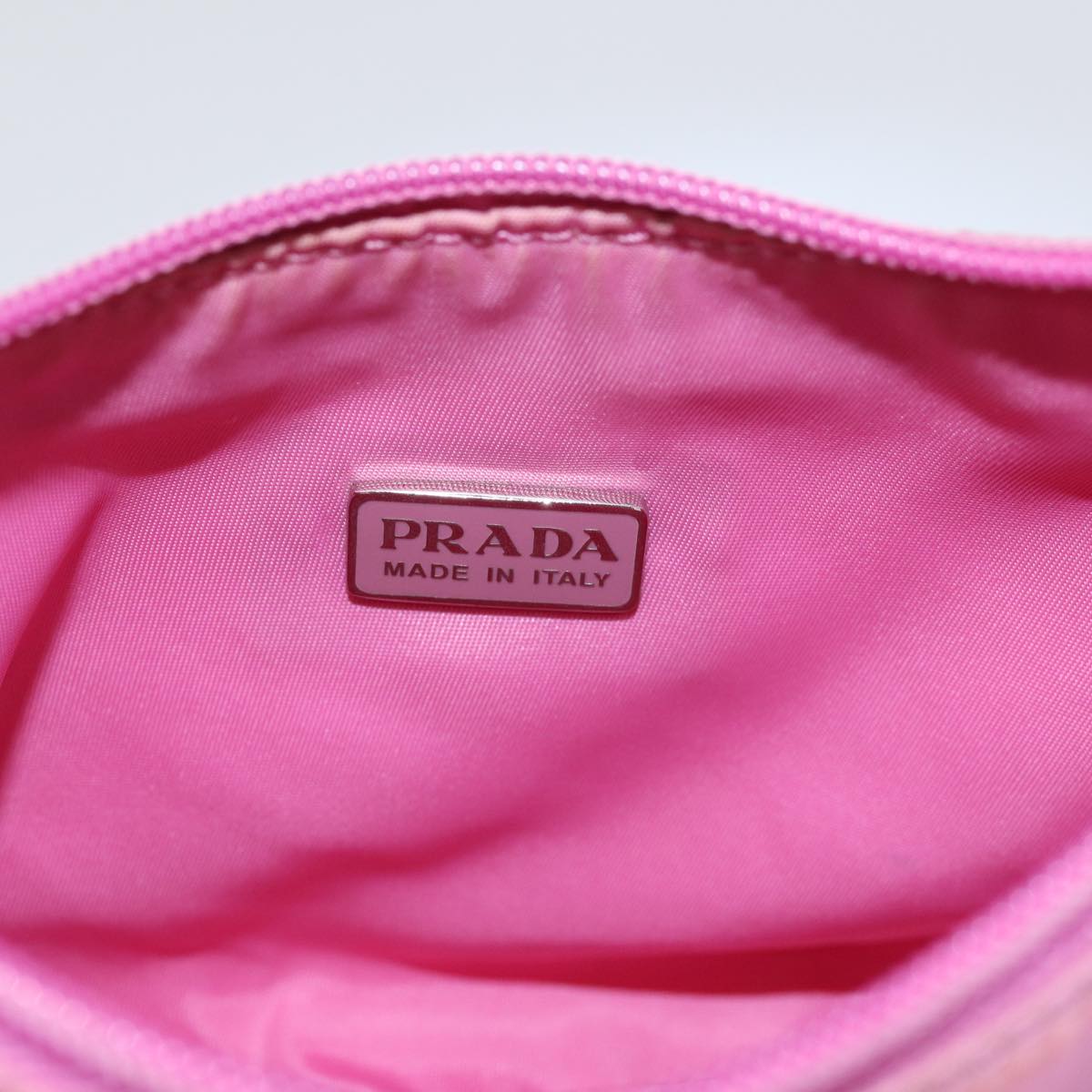 PRADA Mini Hand Bag Nylon Pink Silver Auth yk15169