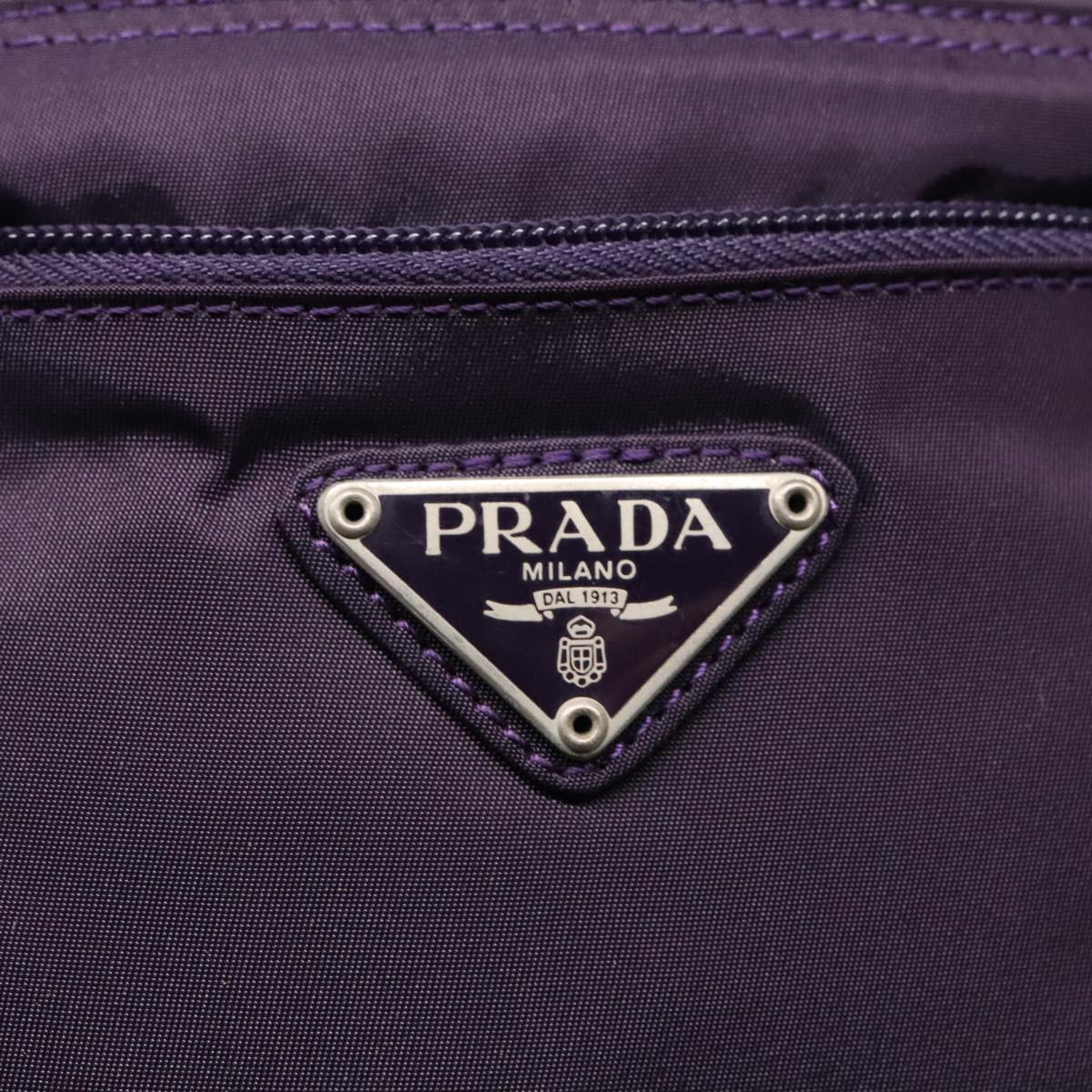 PRADA Shoulder Bag Nylon Purple Silver Auth yk15187