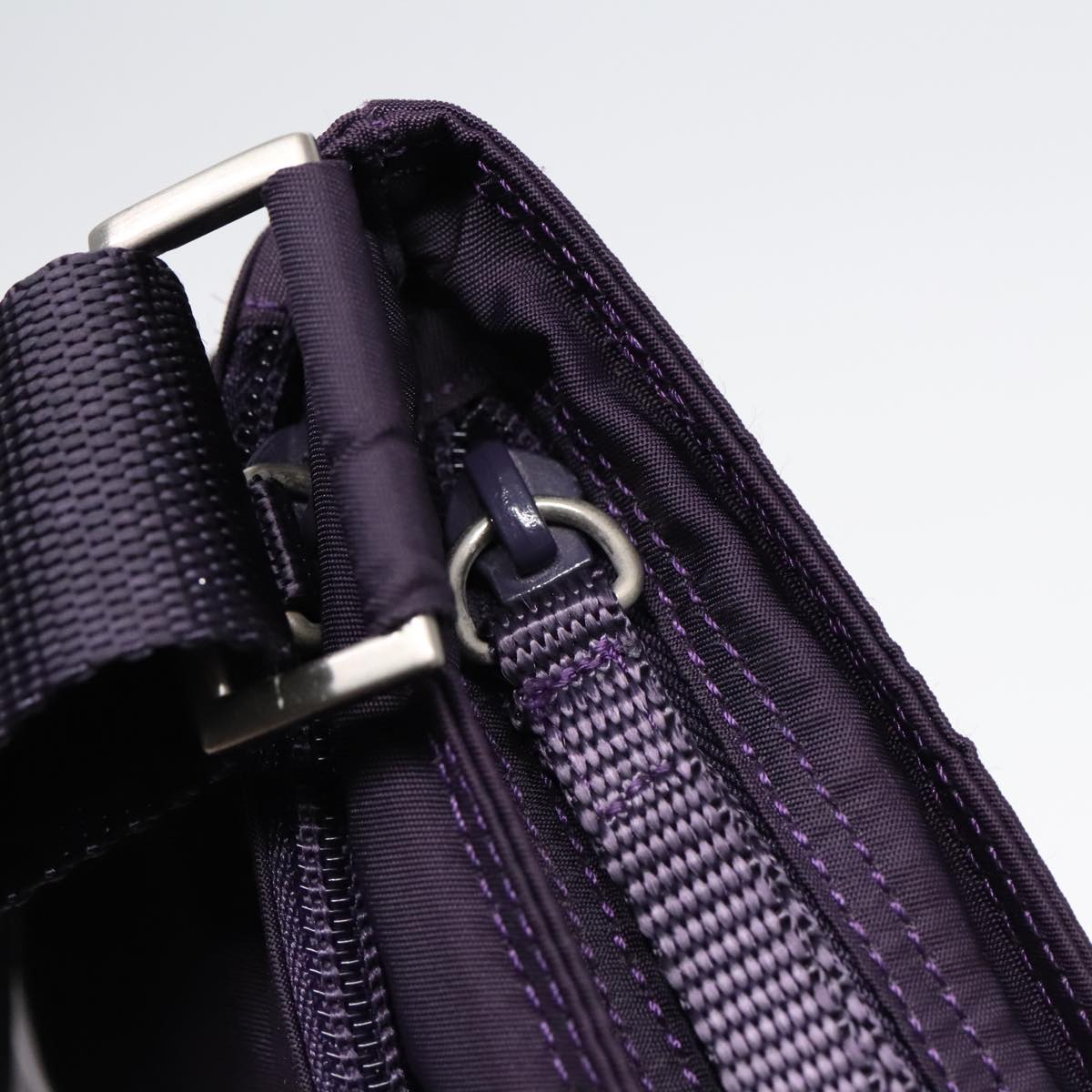 PRADA Shoulder Bag Nylon Purple Silver Auth yk15187