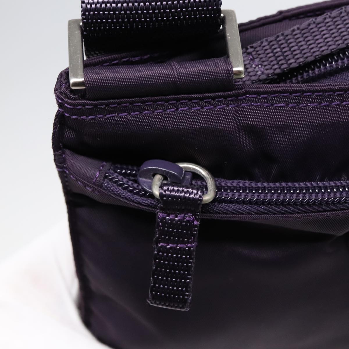 PRADA Shoulder Bag Nylon Purple Silver Auth yk15187