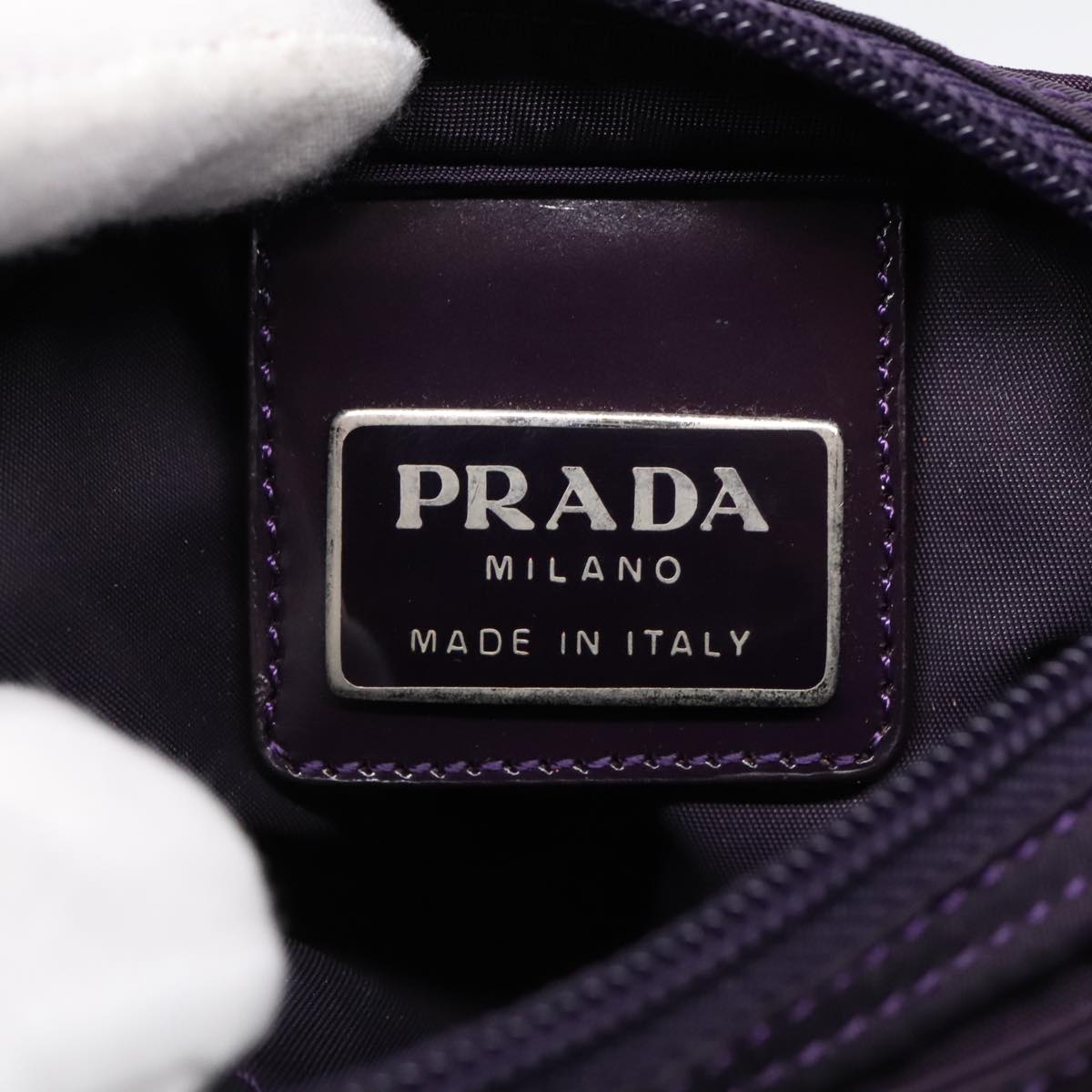 PRADA Shoulder Bag Nylon Purple Silver Auth yk15187